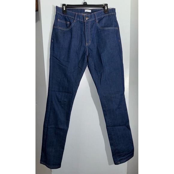 Tom James Blue Delta men's medium wash custom jeans contrast stitching 32" X 33" - Picture 1 of 9